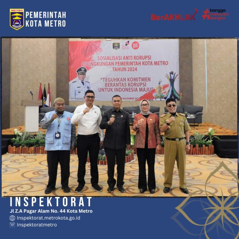 Kegiatan Sosialisasi Anti Korupsi di Lingkungan Pemerintah Kota Metro Tahun 2024